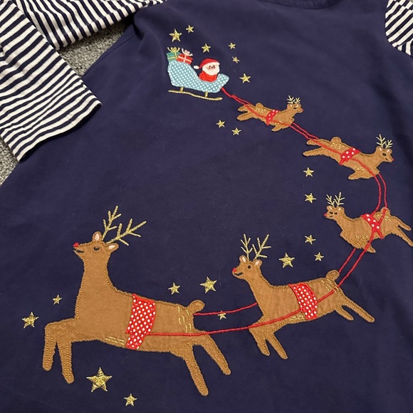 Mini Boden Santa and Reindeer Flying Dress Sz 4-5 - Picture 5 of 6